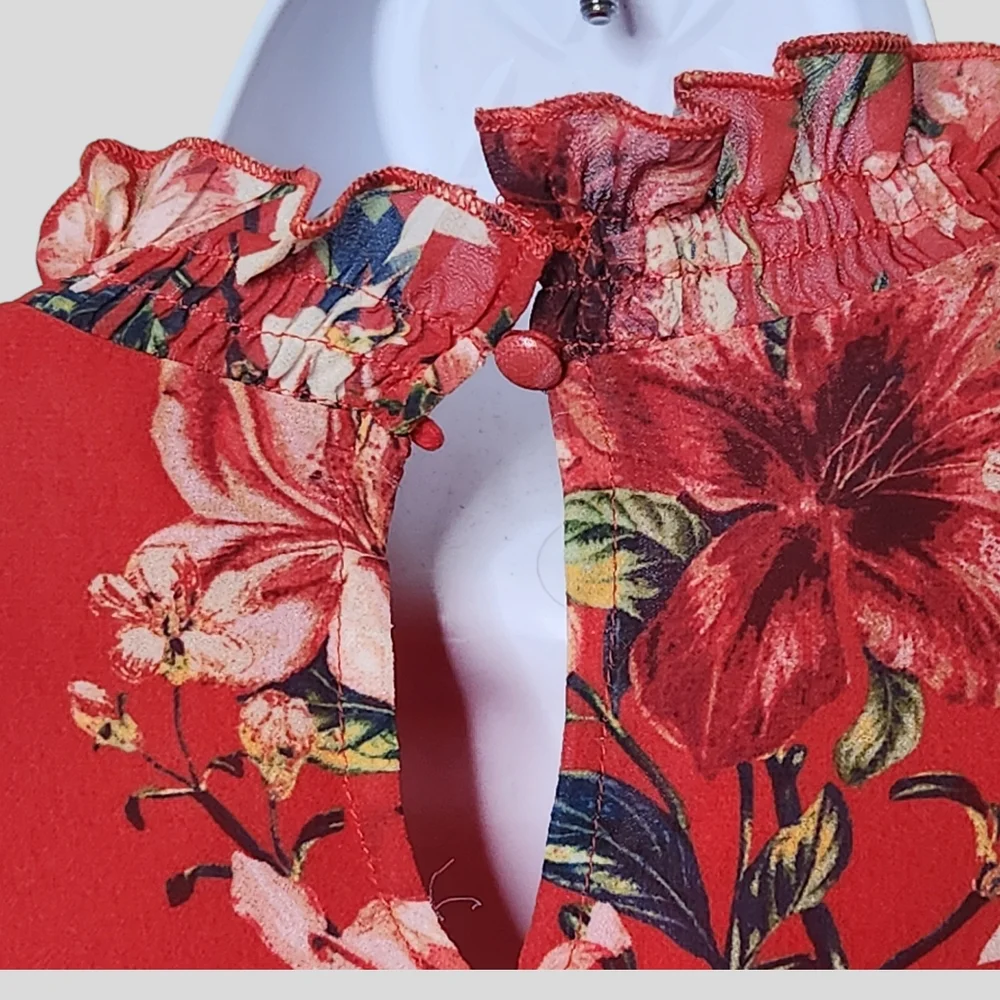 A. Calin by Flying Tomato Botanical Floral Ruffle Mini Dress - Picture 3 of 5